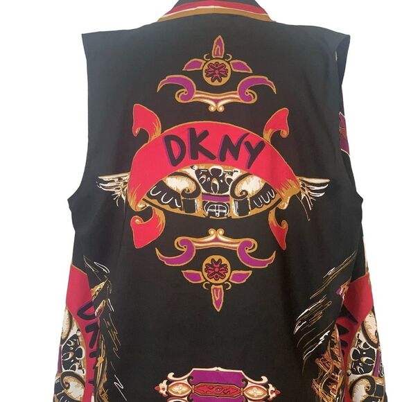 DKNY Sleeves Scarf Cozy Vest Multi-color XSmall Small - Picture 6 of 10